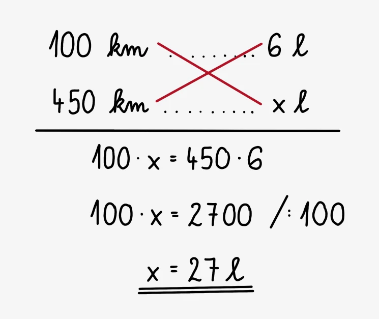 rešen primer za premo sorazmerje